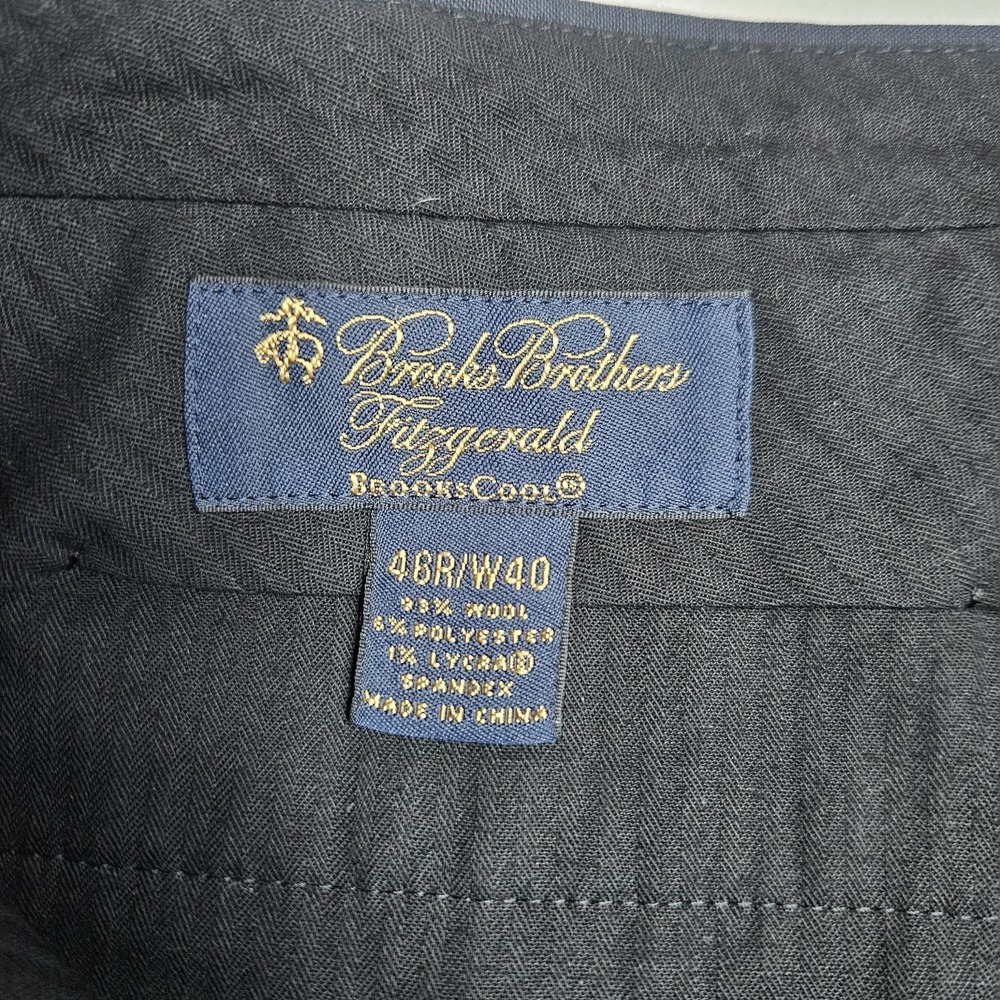 Brooks Brothers Dress Pants Men Fitzgerald BrooksCool Pinstripe Wool Blend 39x29 - Picture 7 of 9